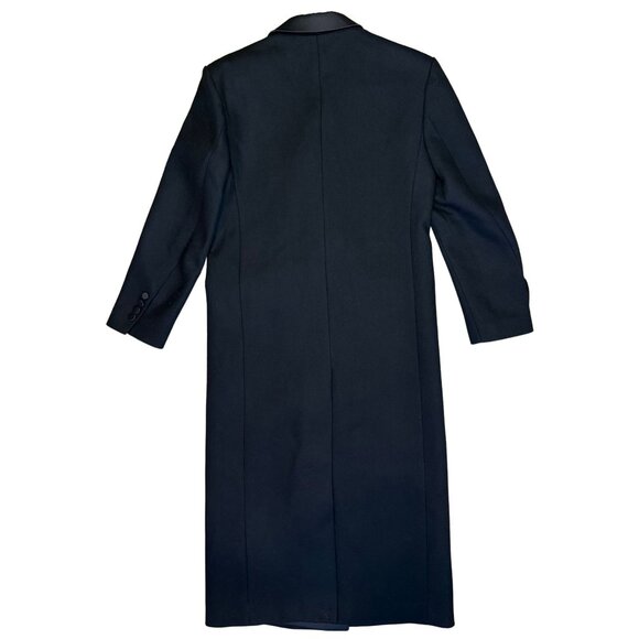 SANDRO Tuxedo Double Breated Black Satin Wool Coat $790 NWT Sz 36 - Picture 6 of 9